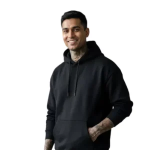 Black Minimal Winter Hoodie- Unisex